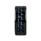 AVITUS Black Beveled Ceramic Ring with Blue & Black Carbon Fiber Inlay - 4mm - 10mm