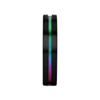 AZURE Flat Black Ceramic Ring Brushed with Rainbow Groove - 4mm - 8mm