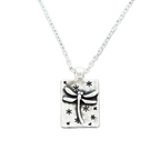 Tiny Dragonfly Pendant Necklace Minimalist Nature Jewelry Gift Silver