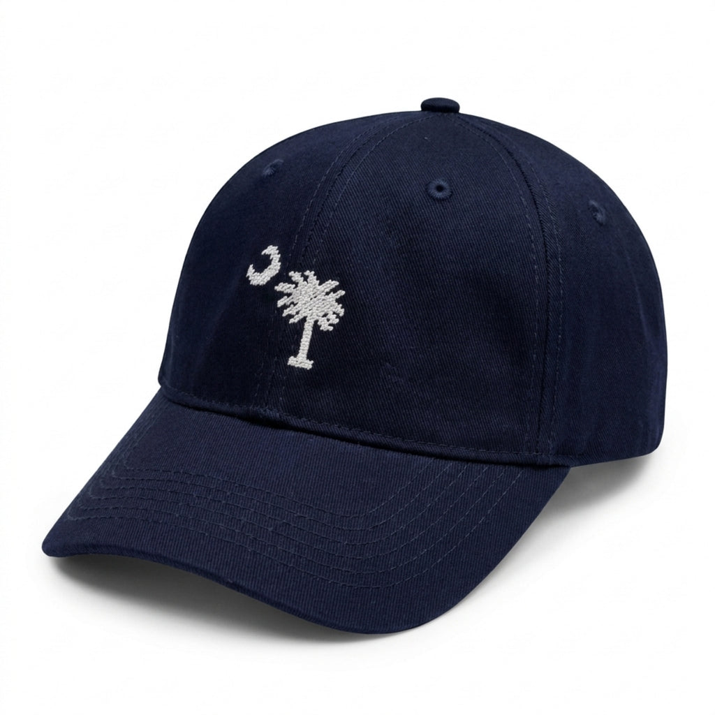 SC Flag Palmetto Moon Twill Embroidered Brim Hat Cap