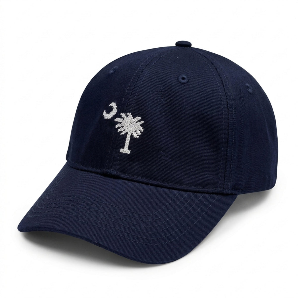 SC Flag Palmetto Moon Twill Embroidered Brim Hat Cap