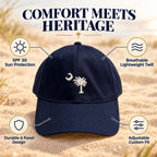 SC Flag Palmetto Moon Twill Embroidered Brim Hat Cap