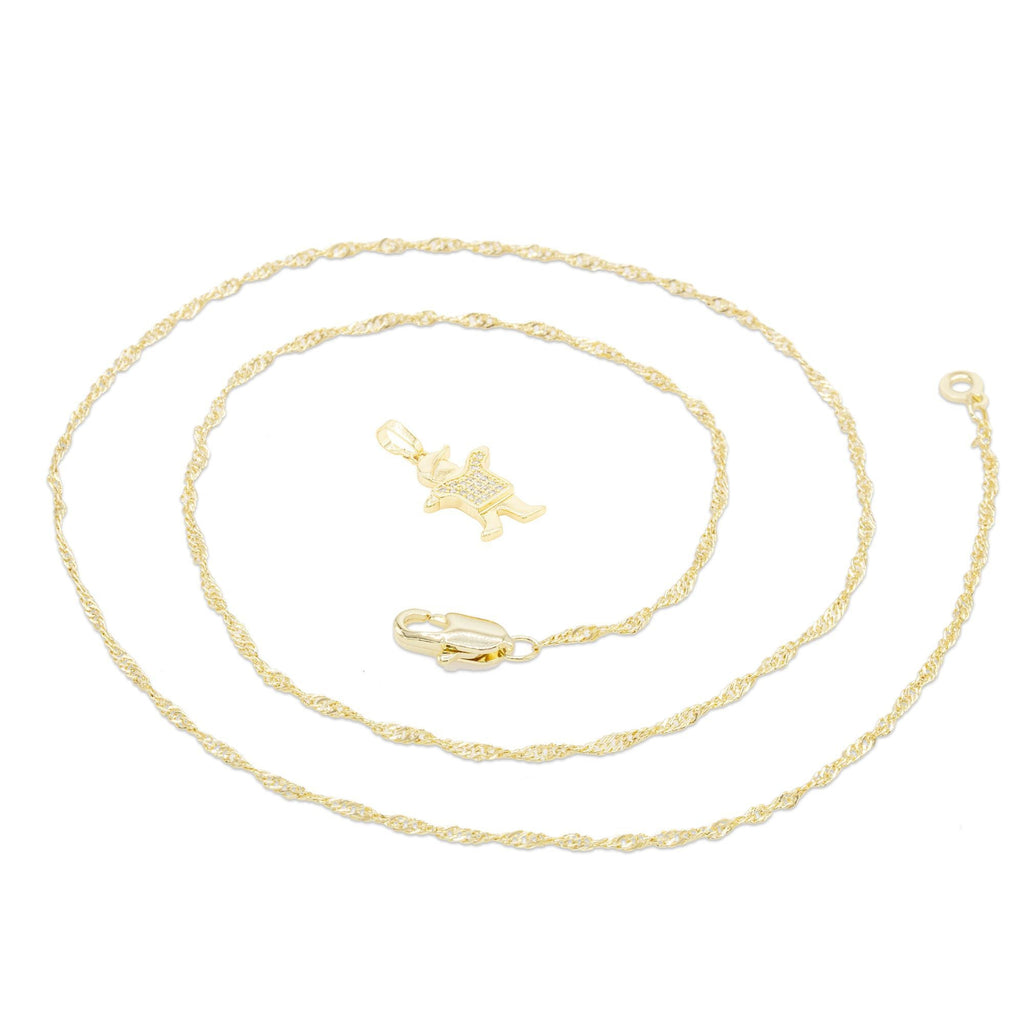 Smart Boy Cubic Zirconia Pendant With Necklace Set 14K Gold Filled