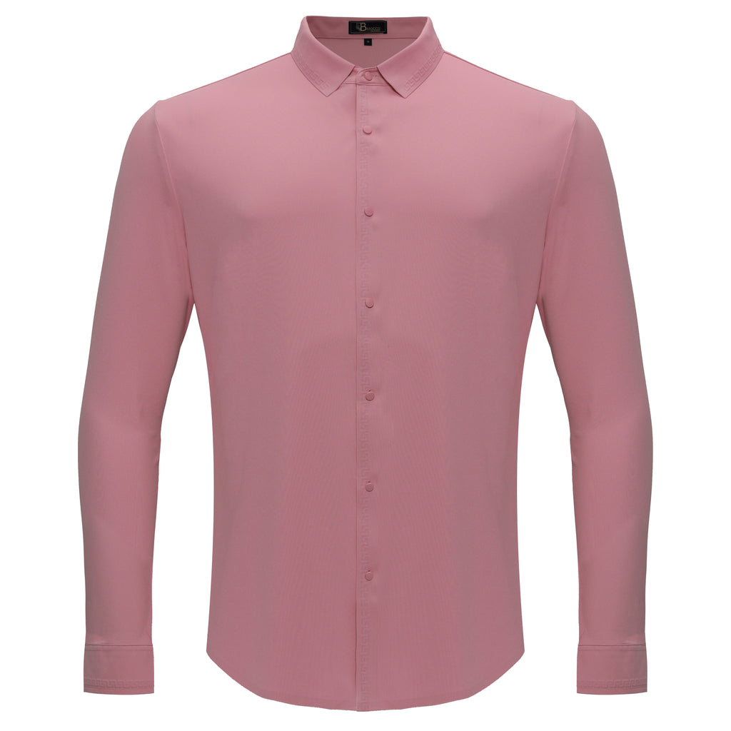 Barocco Olympic Victory Men's 4-Way Stretch Shirt - Dusty Pink
