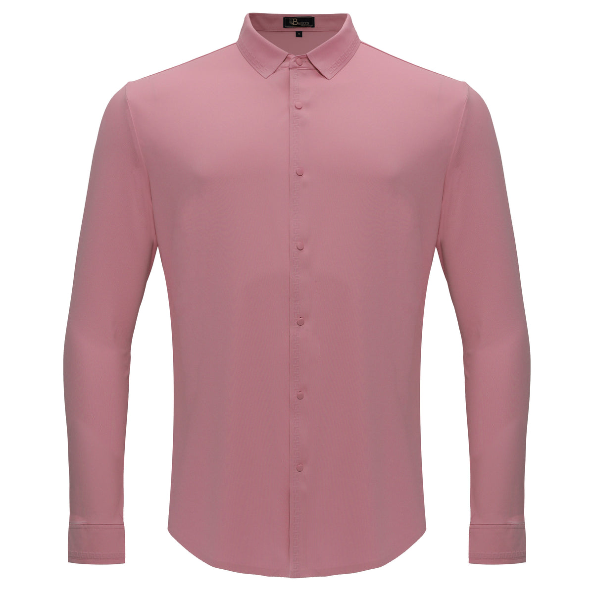 Barocco Olympic Victory Men's 4-Way Stretch Shirt - Dusty Pink