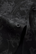 Eminence Floral Jacquard Stitchless LS Shirt BLACK