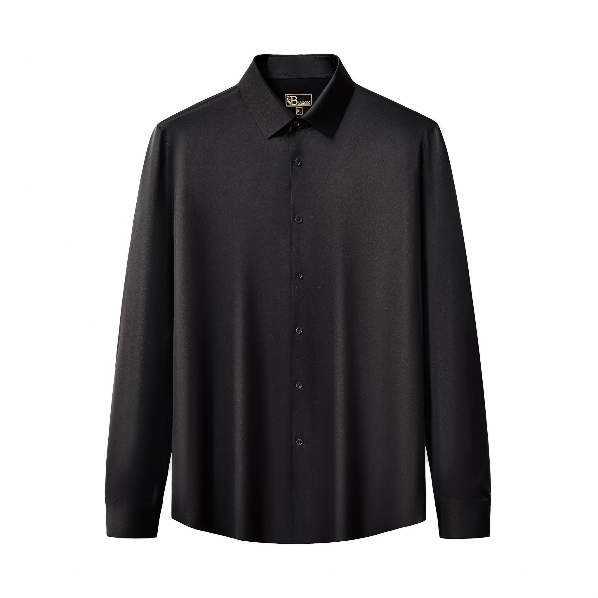 SIGNATURE SATIN STITCHLESS LS Shirt BLACK