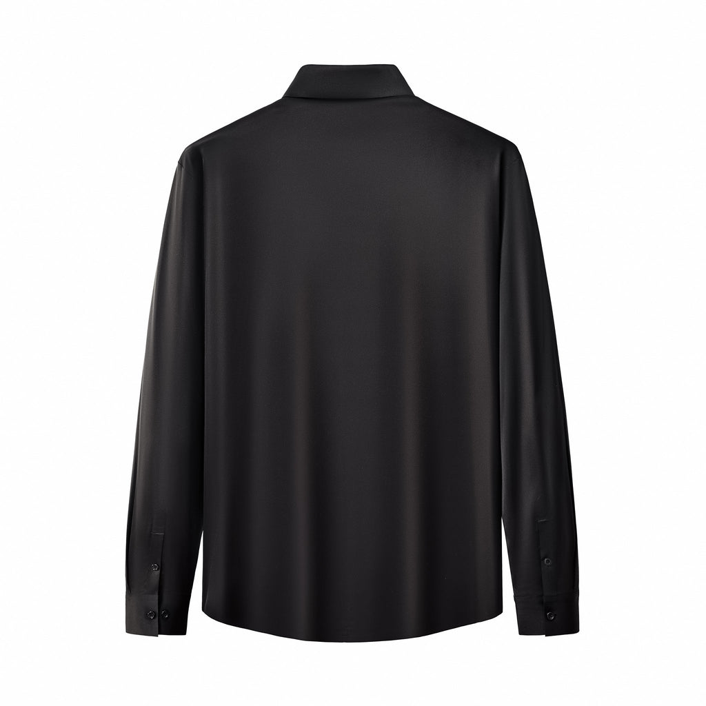 SIGNATURE SATIN STITCHLESS LS Shirt BLACK
