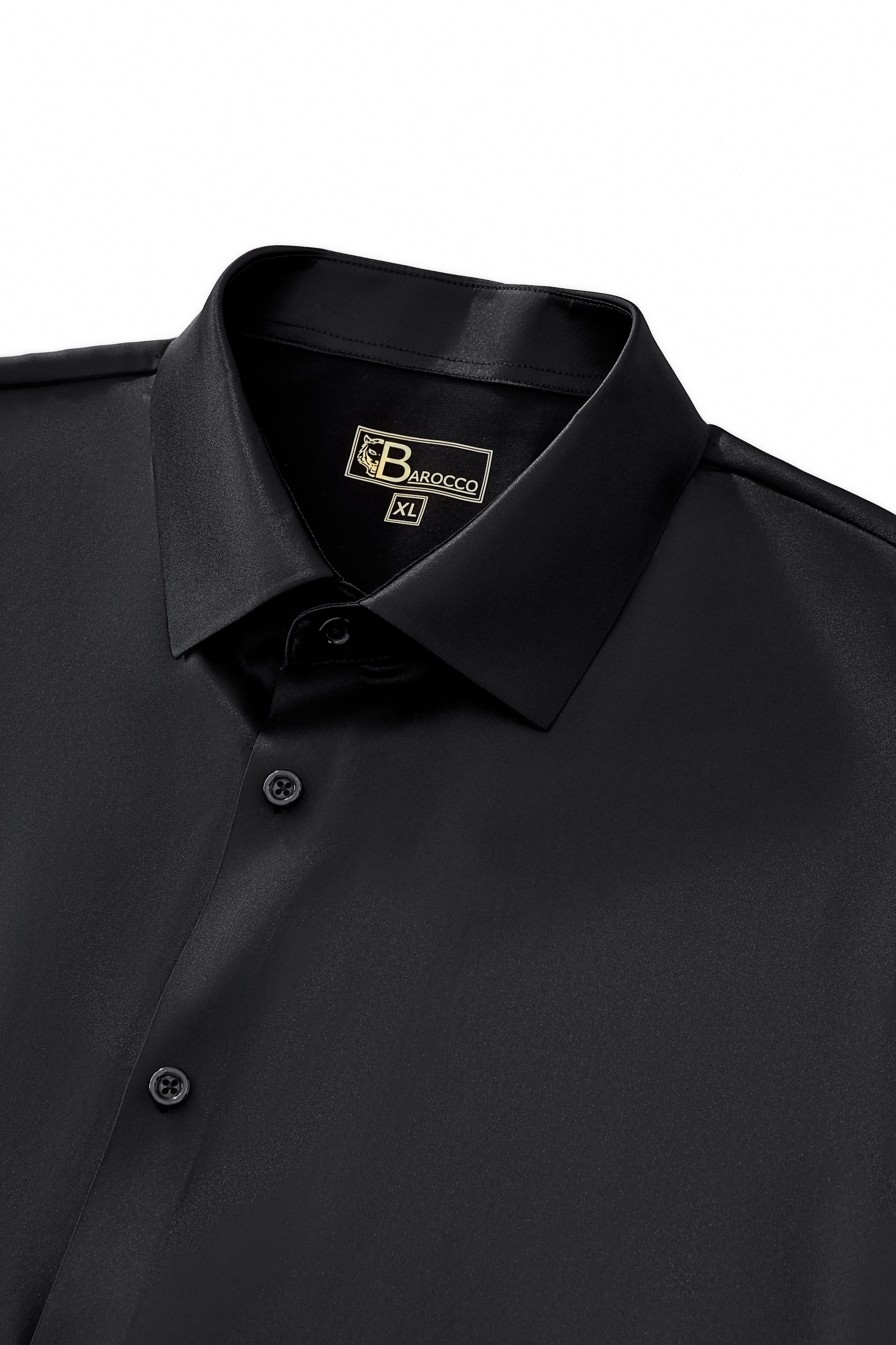SIGNATURE SATIN STITCHLESS LS Shirt BLACK