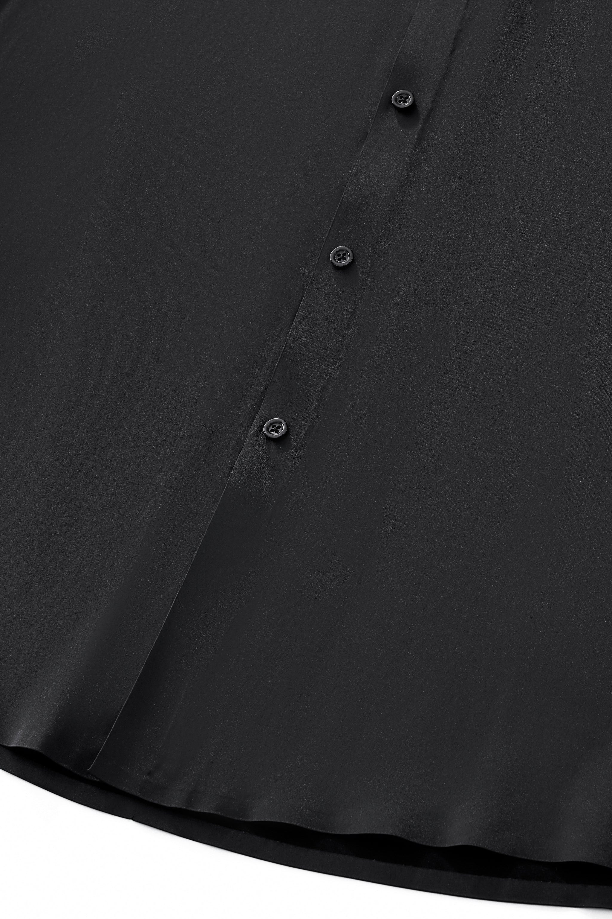 SIGNATURE SATIN STITCHLESS LS Shirt BLACK