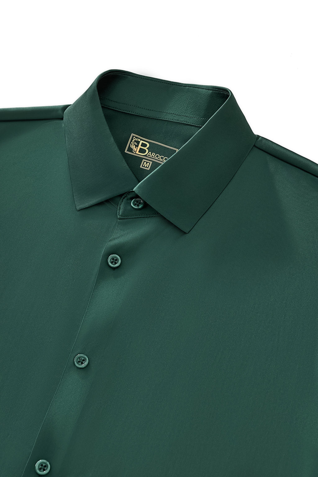 SIGNATURE SATIN STITCHLESS LS Shirt FOREST GREEN