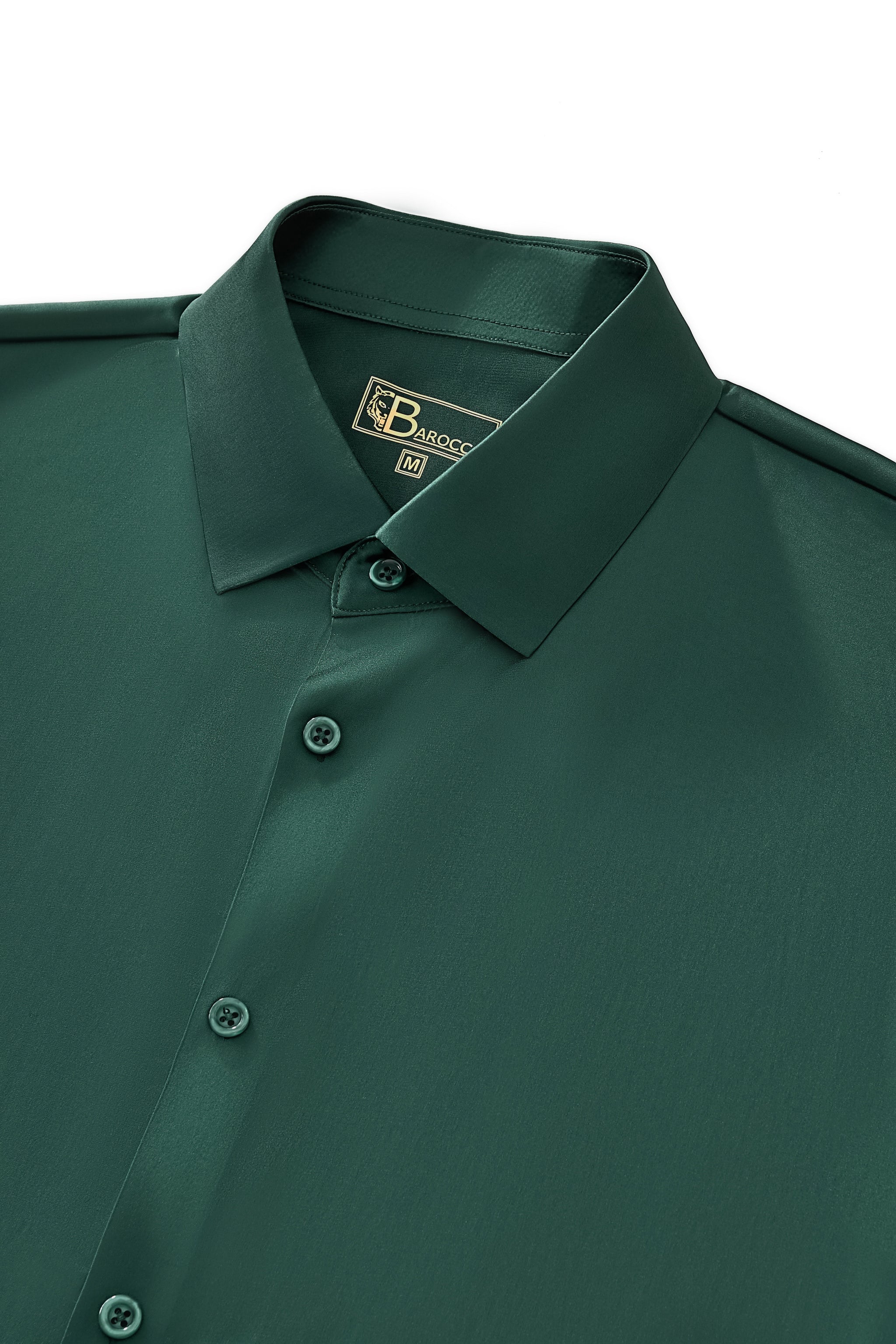 SIGNATURE SATIN STITCHLESS LS Shirt FOREST GREEN