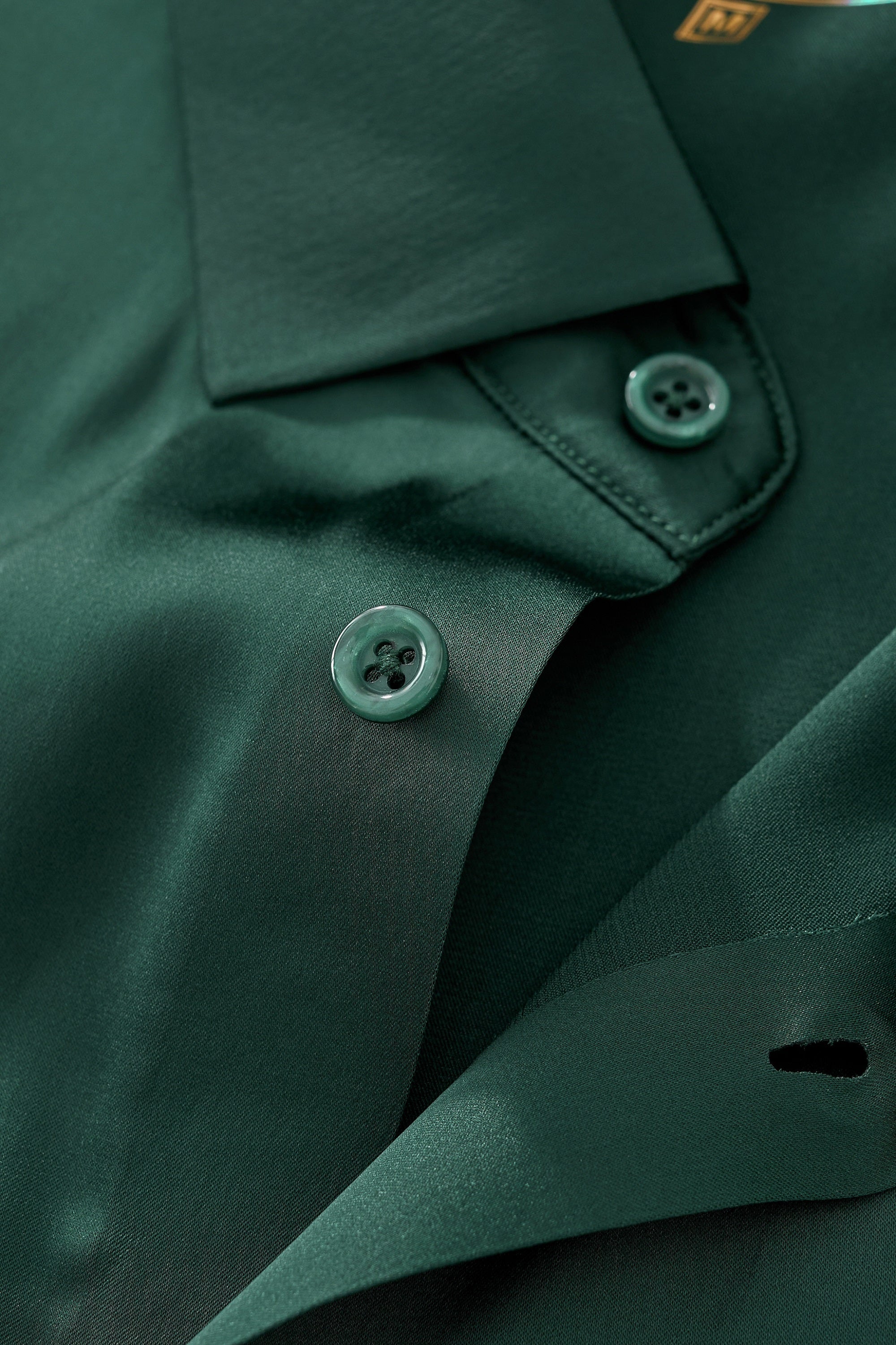 SIGNATURE SATIN STITCHLESS LS Shirt FOREST GREEN