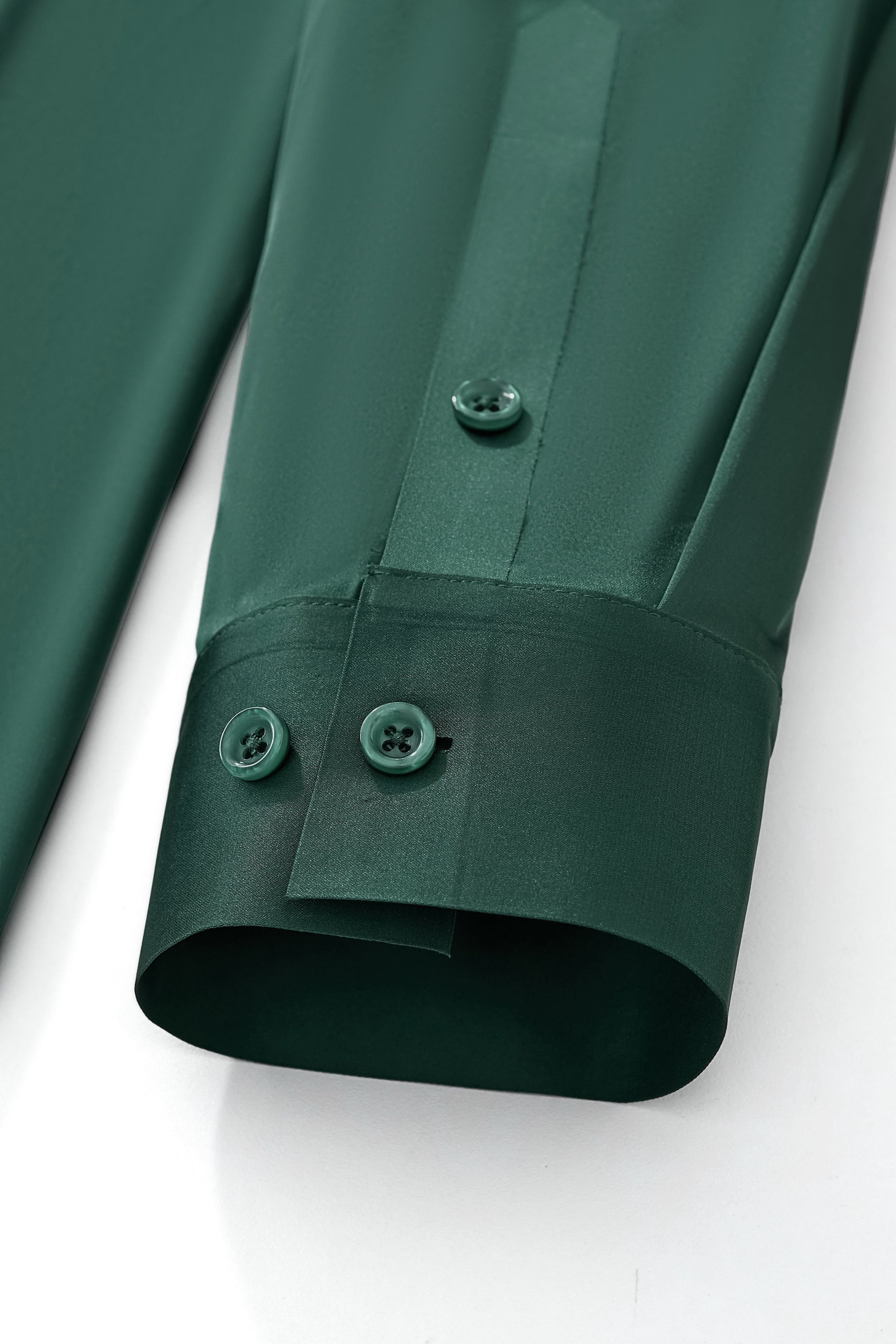 SIGNATURE SATIN STITCHLESS LS Shirt FOREST GREEN