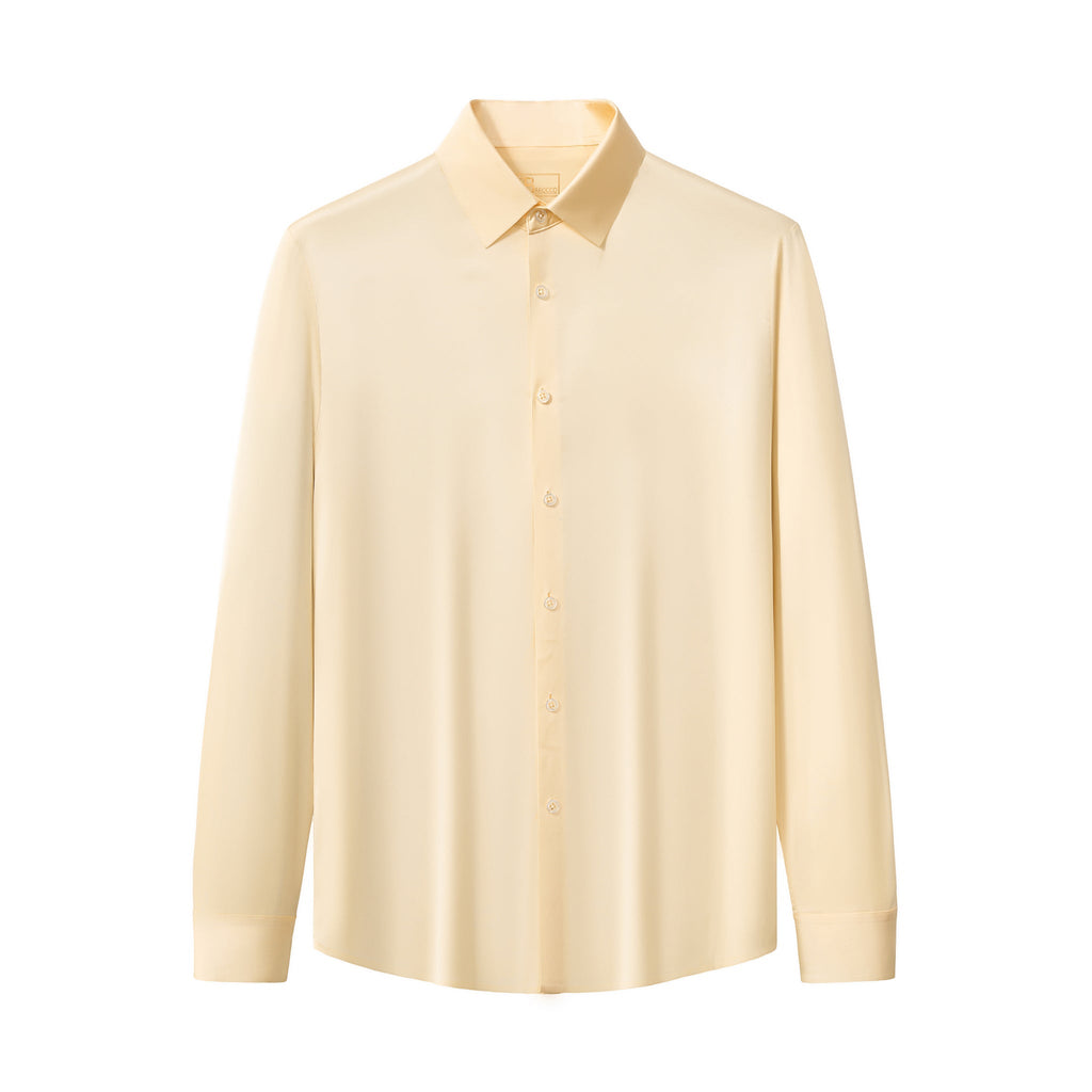 SIGNATURE SATIN STITCHLESS LS Shirt IVORY