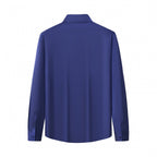 SIGNATURE SATIN STITCHLESS LS Shirt NAVY
