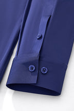 SIGNATURE SATIN STITCHLESS LS Shirt NAVY