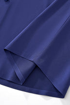 SIGNATURE SATIN STITCHLESS LS Shirt NAVY