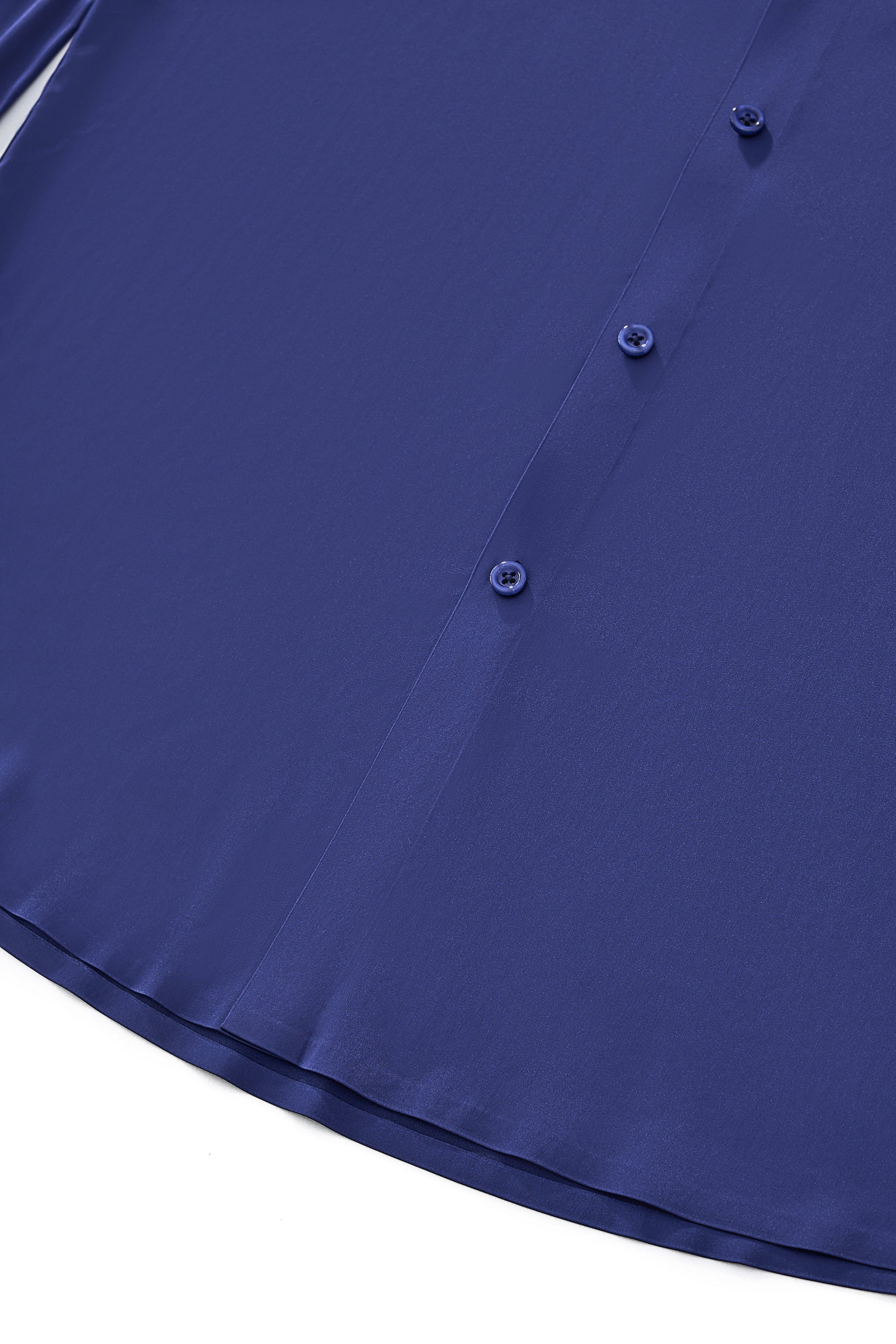 SIGNATURE SATIN STITCHLESS LS Shirt NAVY
