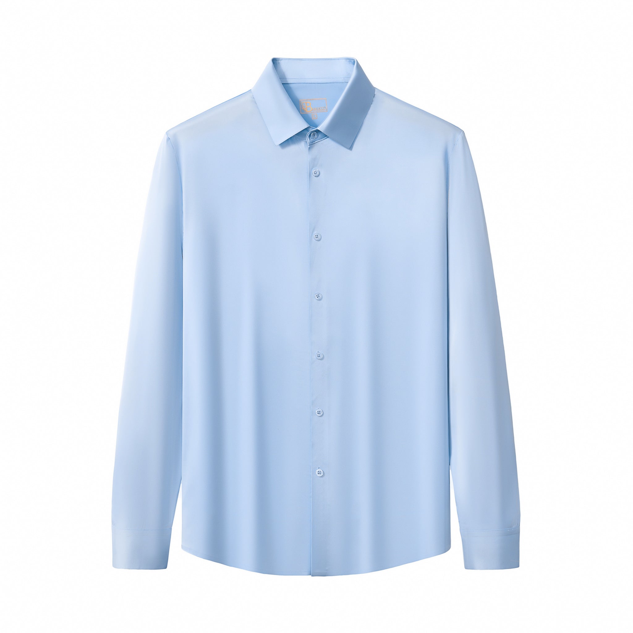 SIGNATURE SATIN STITCHLESS LS Shirt SKY BLUE