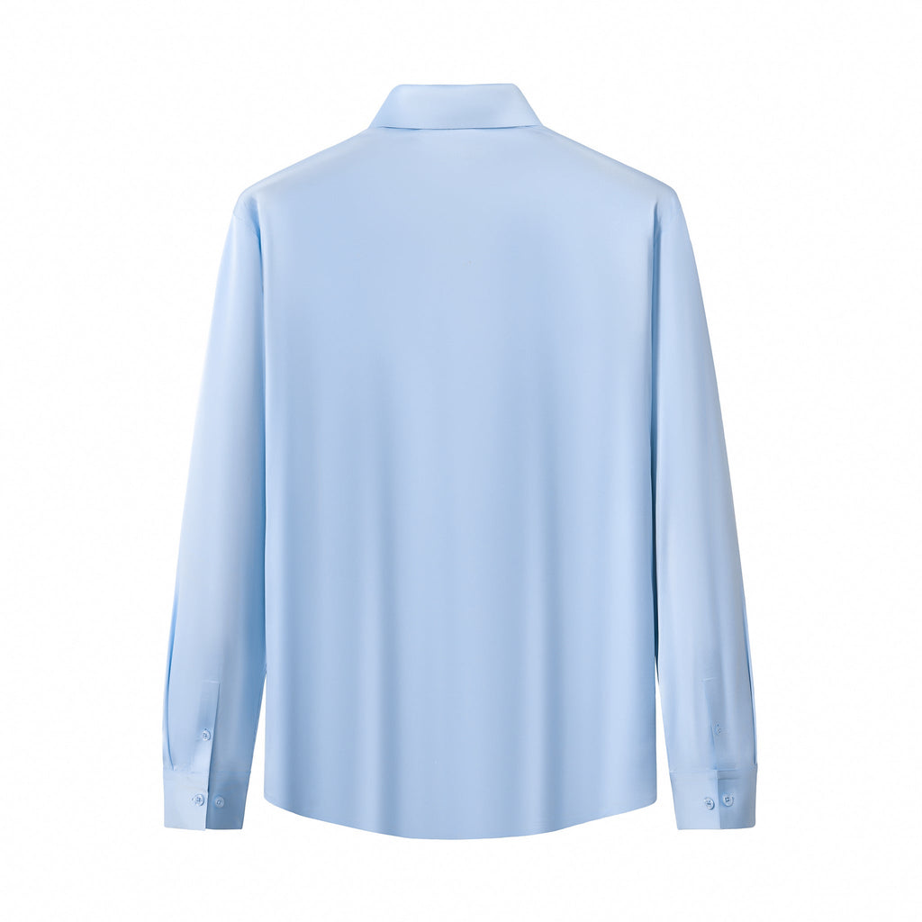 SIGNATURE SATIN STITCHLESS LS Shirt SKY BLUE