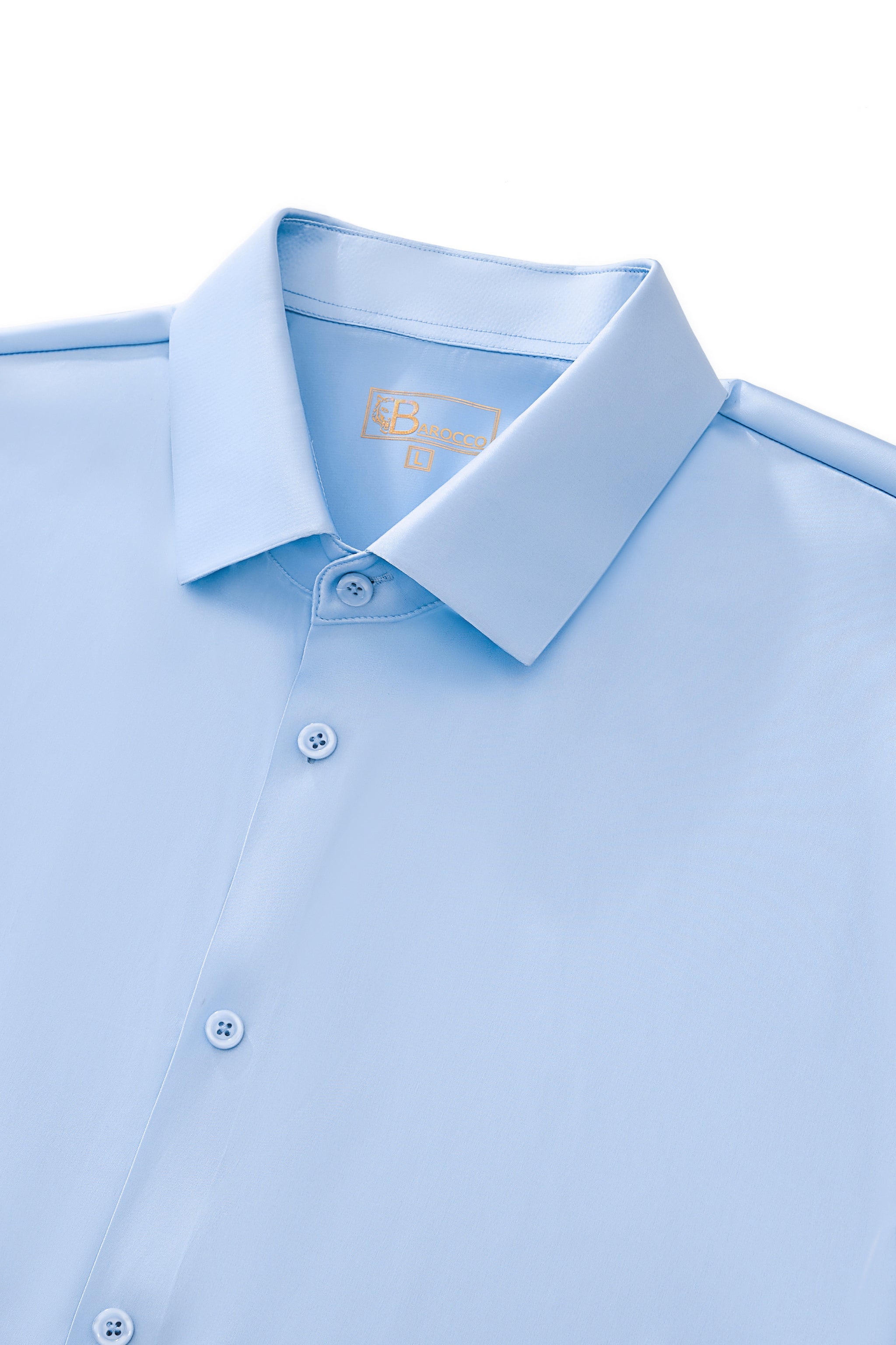 SIGNATURE SATIN STITCHLESS LS Shirt SKY BLUE