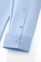 SIGNATURE SATIN STITCHLESS LS Shirt SKY BLUE