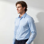 SIGNATURE SATIN STITCHLESS LS Shirt SKY BLUE