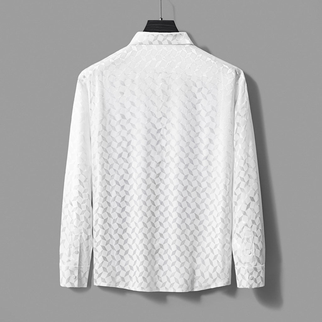 Optic Tessellation Stitchless LS Shirt IVORY