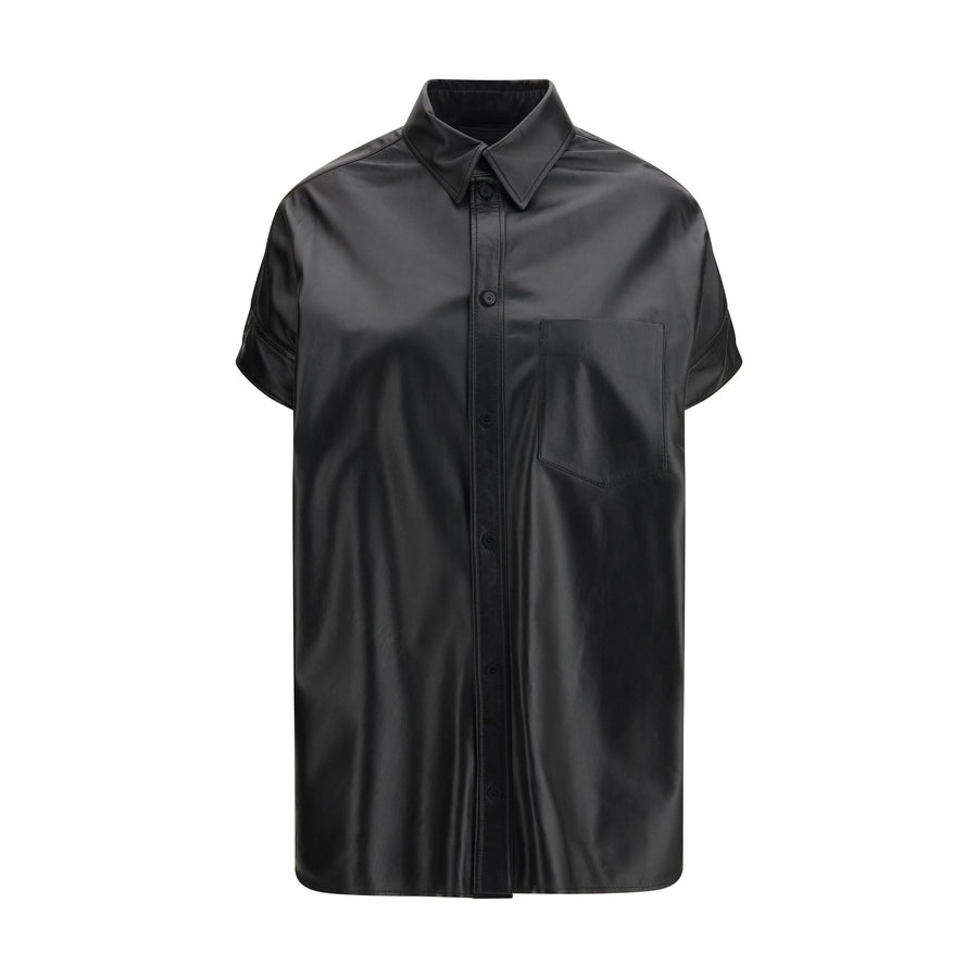 Balenciaga Tucked Sleeves Lambskin Shirt