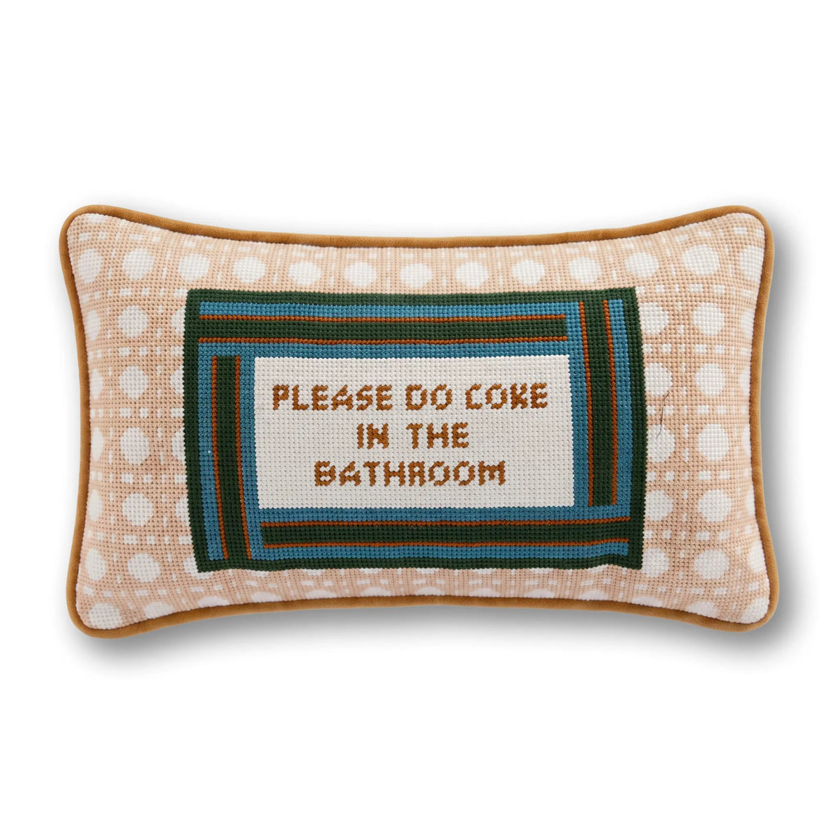 Bathroom Etiquette Needlepoint Pillow