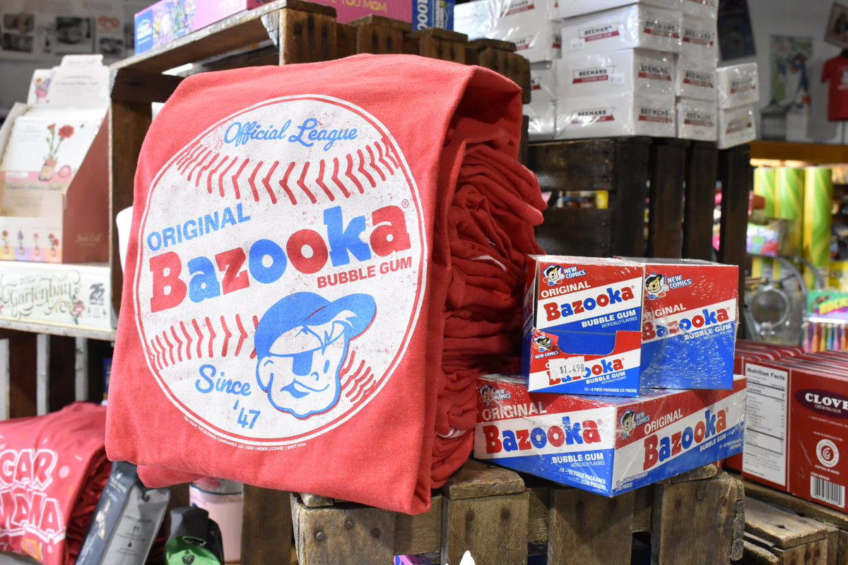 Bazooka® Official League Baseball Tee- Retro Bubble Gum Unisex Graphic T-Shirt