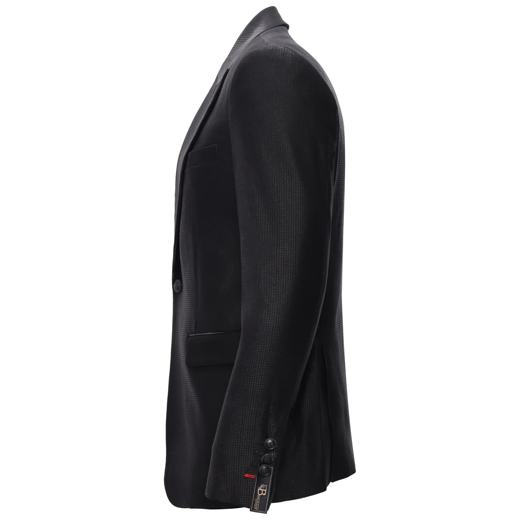 Men’s Elegant Black Textured Blazer BLACK
