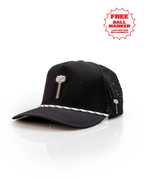 Thor's Hammer Black - Perforated Rope Hat