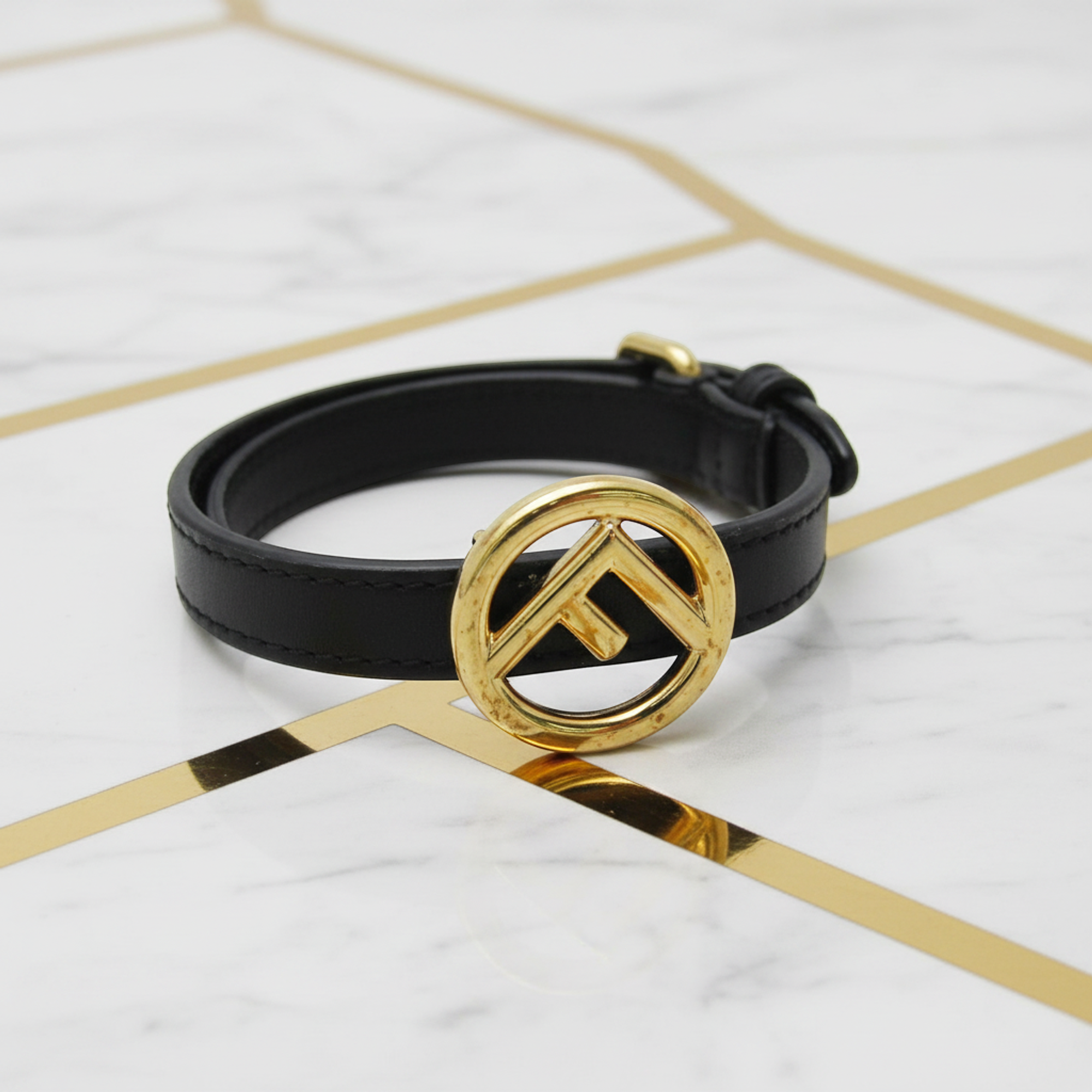 Fendi F Is · Leather Charm Bracelet