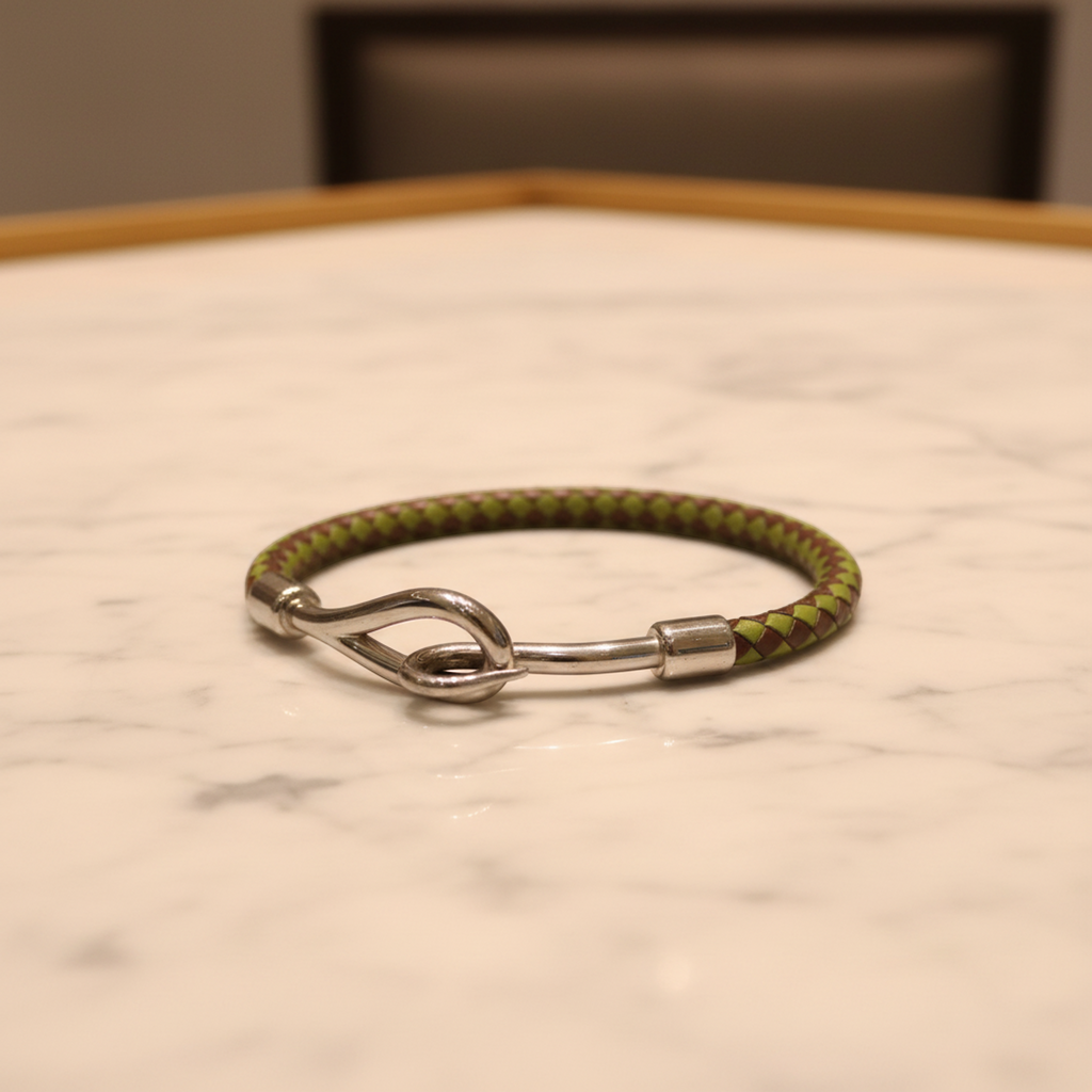Hermès Jumbo · Braided Leather Bangle