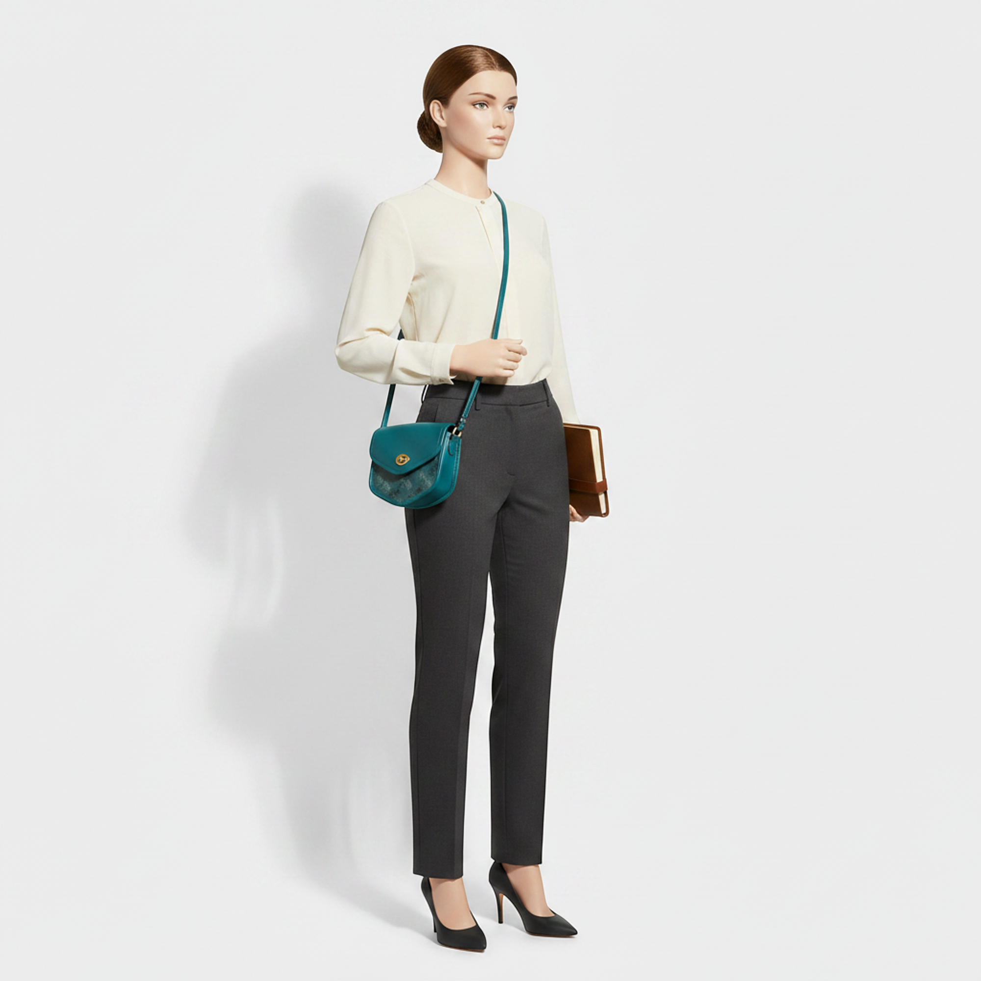 Coach Turn Lock · Leather Shoulder Bag