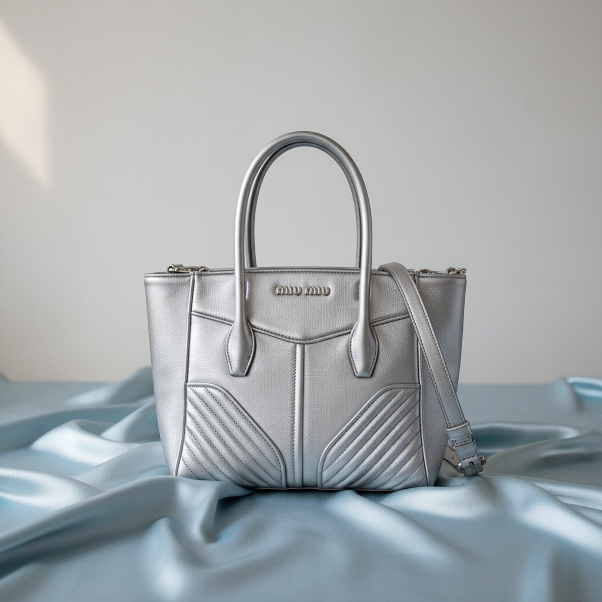 Miu Miu Nappa Biker · Metallic Leather