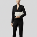 Balenciaga Navy Clip · Canvas Clutch