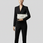 Balenciaga Navy Clip · Canvas Clutch