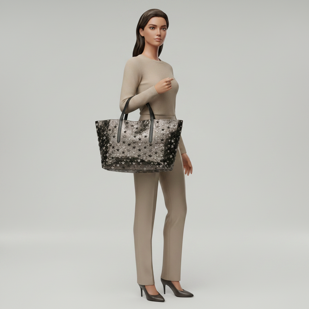 Jimmy Choo Pimlico · Metallic Leather Tote