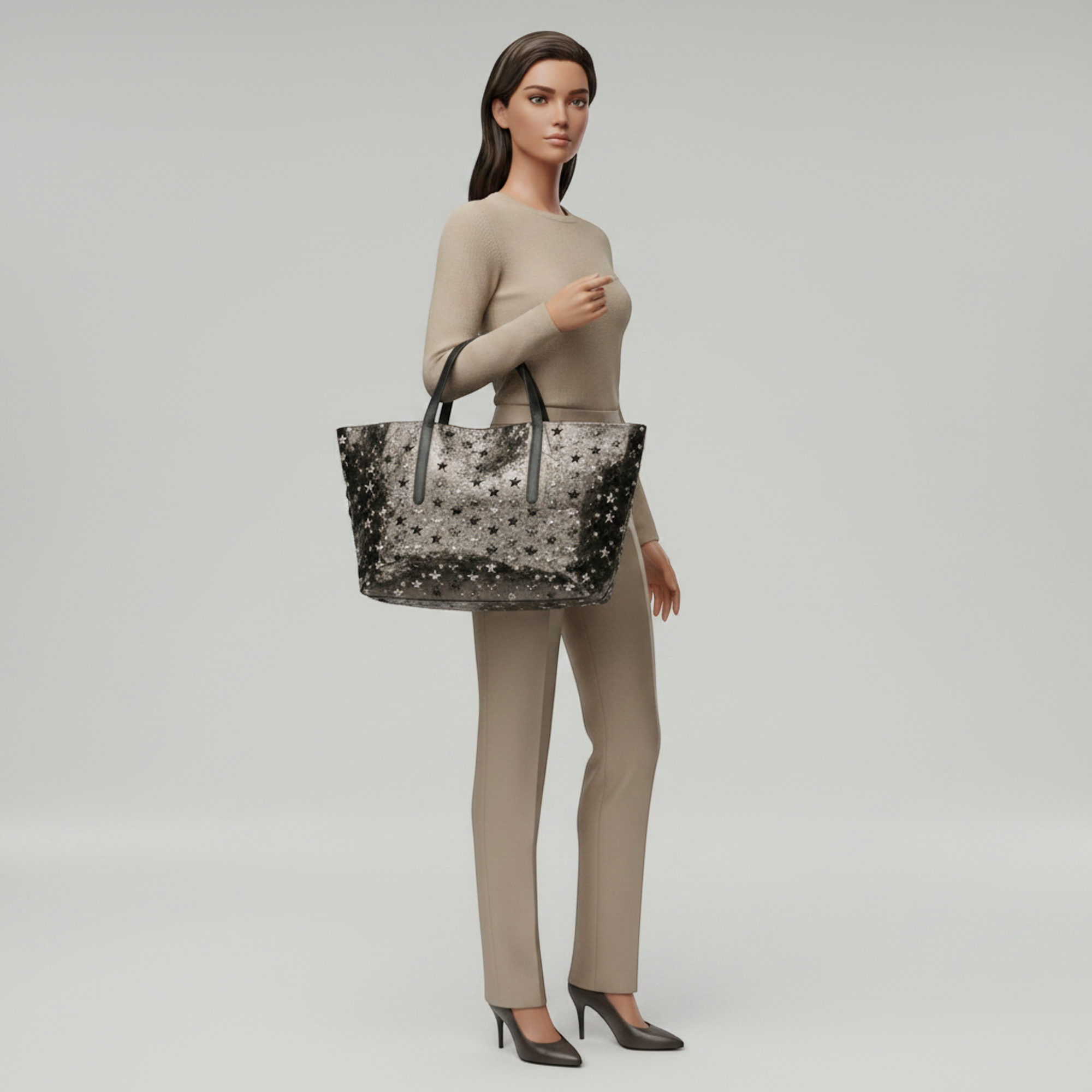 Jimmy Choo Pimlico · Metallic Leather Tote