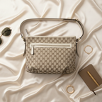 Gucci GG Canvas · Leather Shoulder Bag