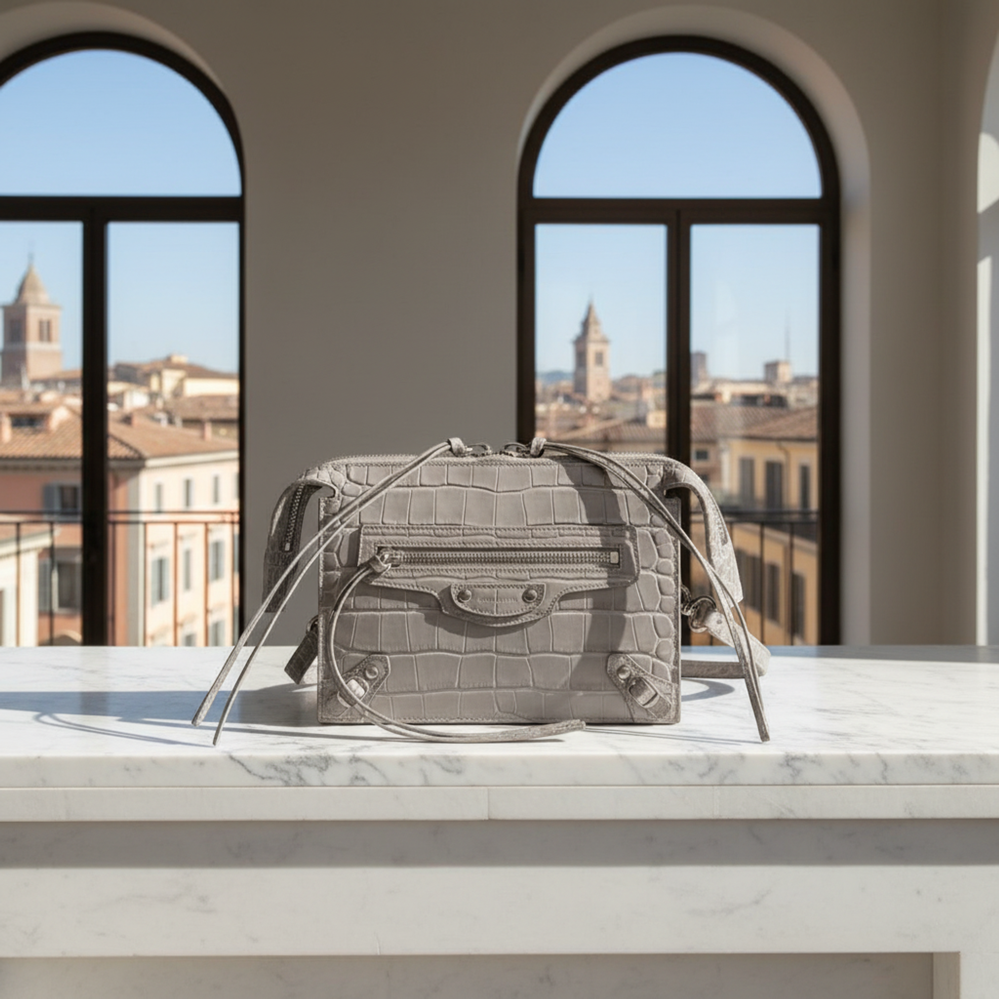 Balenciaga · Embossed Leather Shoulder Bag