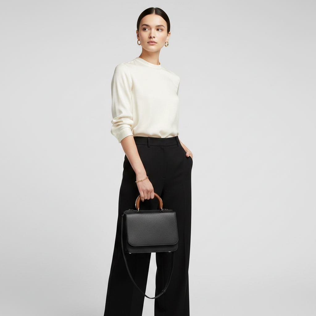 Max Mara Wooden Handle Flap Bag