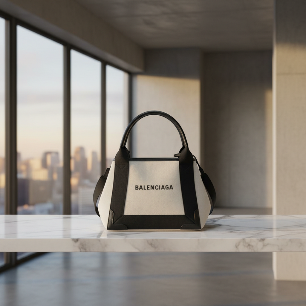 Balenciaga Navy Cabas XS