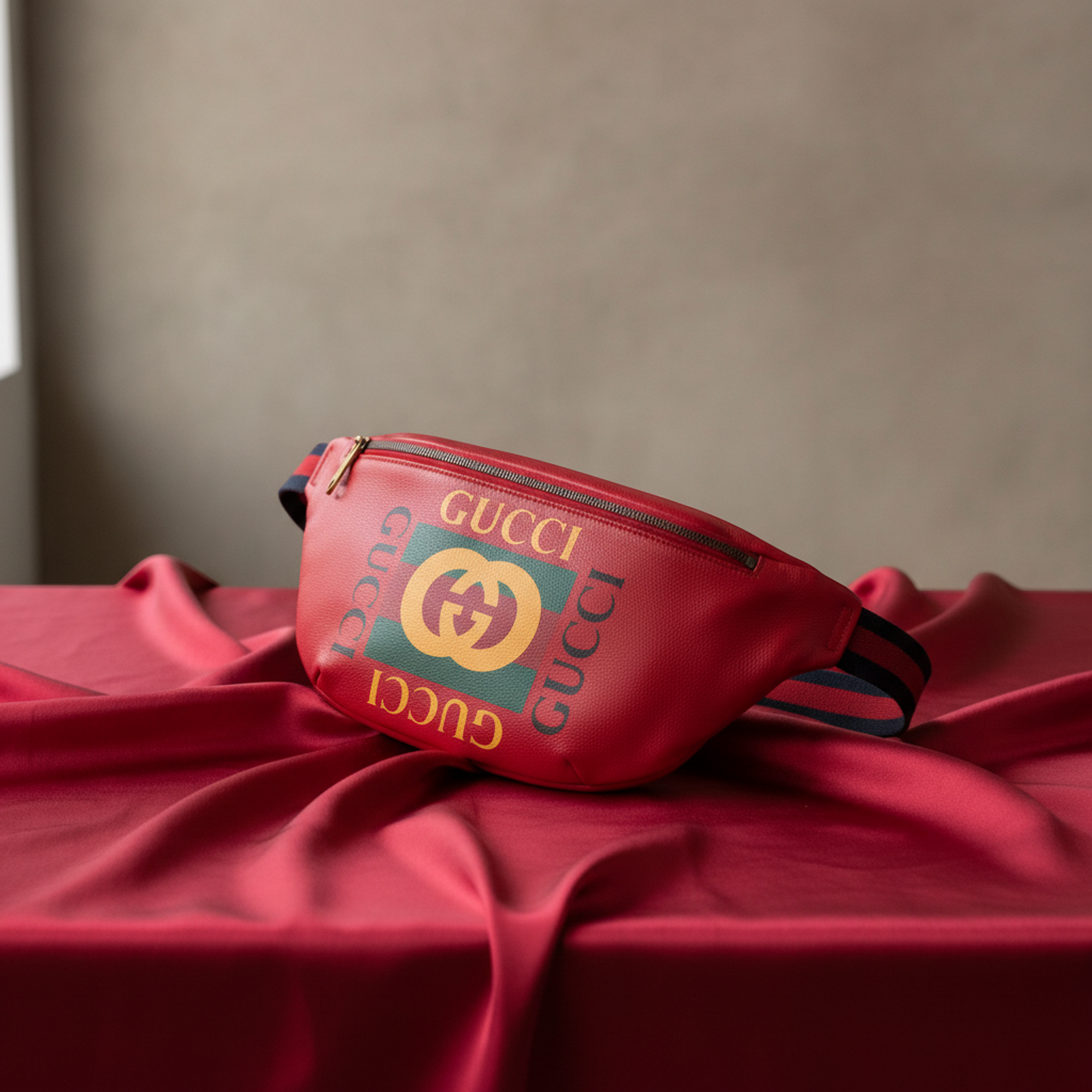 Gucci Logo Print Belt Bag · Leather