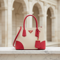 Prada Canvas & Leather Shoulder Bag