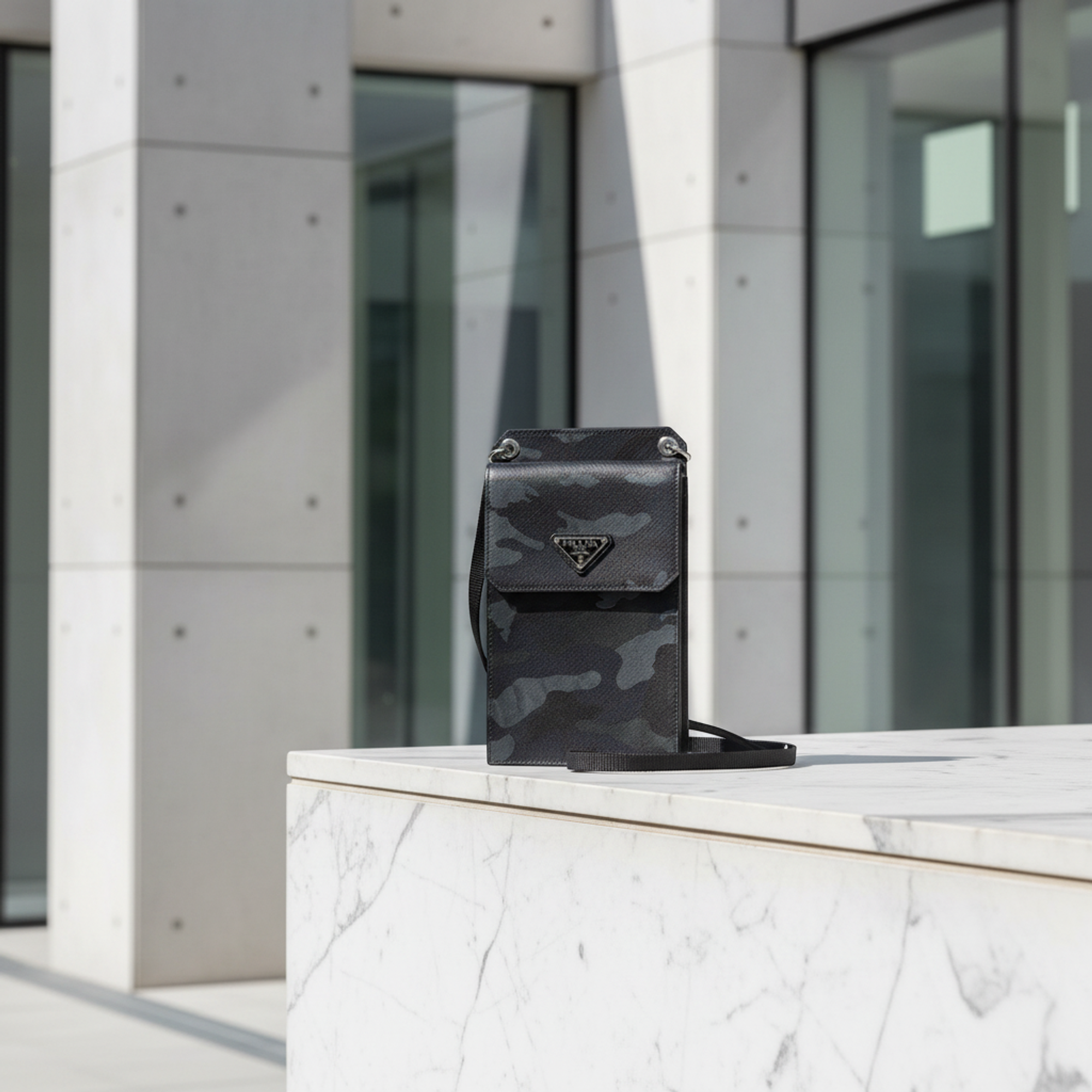 Prada Saffiano · Camouflage Shoulder Pouch
