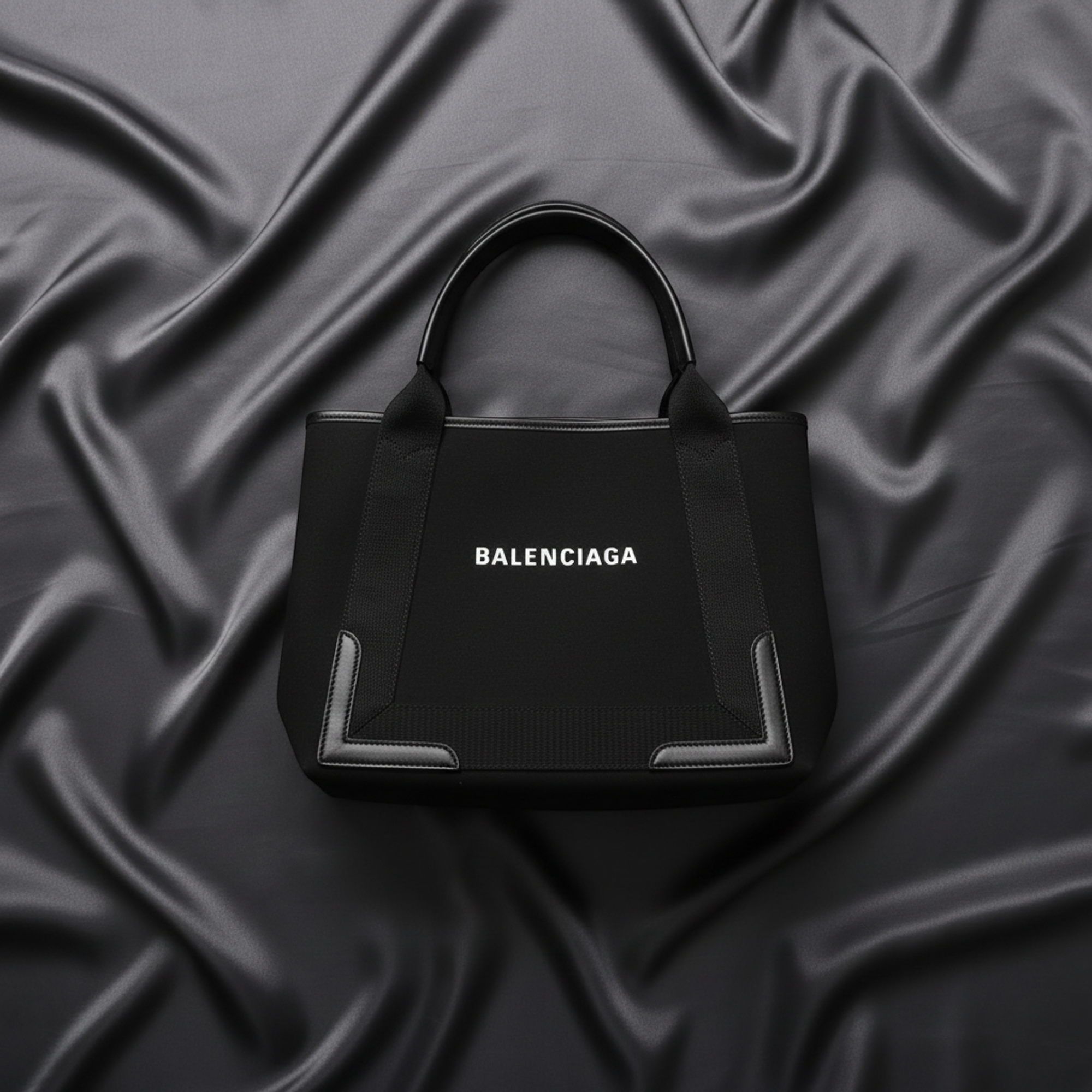 Balenciaga Navy Cabas S · Canvas Tote
